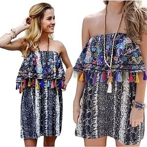 Anthropologie Judith March Strapless Dress